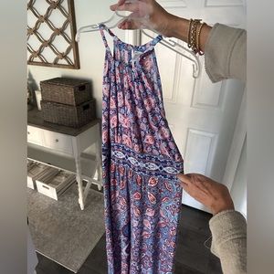 London Times Halter Maxi Paisley Print Resort Dress
